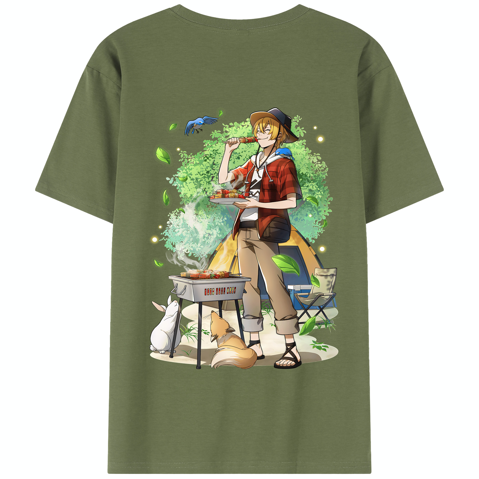 （画像用） 文豪ストレイドッグス Bungo Stray Dogs 綿100％半袖Tシャツ（背面プリント）